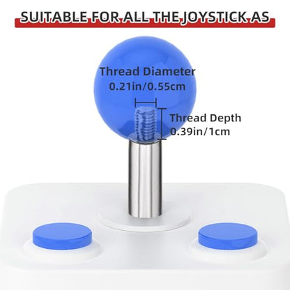 Gallipower 4Pcs Joystick Head,Arcade Joystick Ball Top Handle Rocker Round Head,Arcade Kit DIY Replacement Parts(Blue,Green,Red,Yellow) - color: style 1