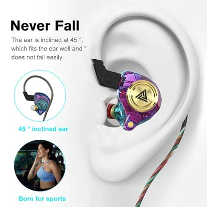 Wired Gaming Earbuds, Ak3file in Ear Monitors, Deep Bass Sound Wired Earbuds, HiFi in Ear Headphones with 1DD 10mm Dynamic Driver, IEM for Music Gaming Video Calling (Purple) - color: Purple