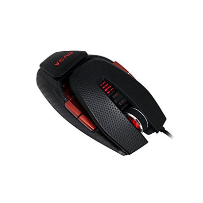 EVGA TORQ X10 Carbon Gaming Mouse/Customizable/8200 DPI/5 Profiles/9 Buttons/Ambidextrous (901-X1-1102-KR),Black; red - style: X10 Carbon Fiber
