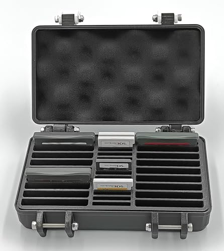 Rugged Protective Carrying Case for Game Boy Advance, DS, 3DS Cartridges - Holds 32 Games