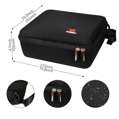 FBLFOBELI Carrying Case for HAPPRUN/HOMPOW/WiMiUS/GooDee Mini Projector | Hard EVA Shell with Handle, Detachable Shoulder Strap, 10.8x10x4.1 Inches, Fits Most Major Mini Projectors, Zipper Pocket