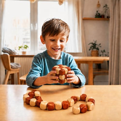 Wooden Twist Cube IQ Puzzle, Brain Teaser Puzzle for Kids and Adults | Wooden brain teaser puzzle for children, teens and adults; ideal stocking stuffer, birthday gift or gift for men.