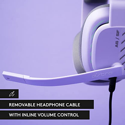 Logitech G Astro A10 Gen 2 Cross-Platform Wired Gaming Headset - Lilac | 3.5mm Headphone Jack, 32mm Drivers, Flip-to-Mute Mic, Over-Ear Cup Design - color: Lilac