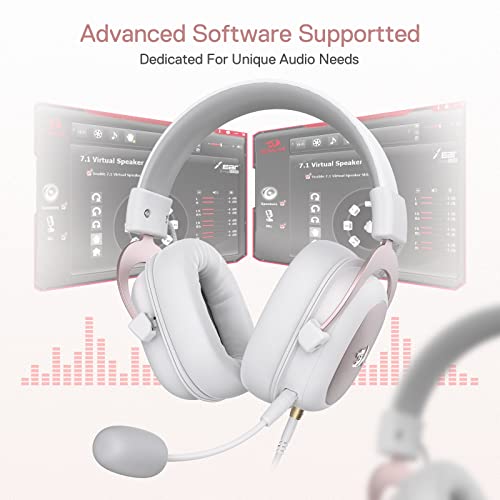 Redragon H510 Zeus White Wired Gaming Headset - 7.1 Surround Sound - Memory Foam Ear Pads - 53MM Drivers - Detachable Microphone - Multi Platforms for PC, PS4/3 & Xbox One/Series X, NS - color: White H510