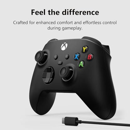 XBOX Wireless Gaming Controller + USB-C Cable | Carbon Black | Consoles, PCs, TVs, mobile, and more | Textured Grip | Wireless, Bluetooth, USB-C Connectivity - style: Carbon Black + USB-C Cable