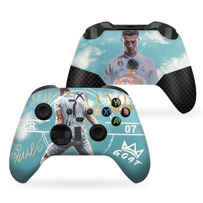 DreamController Ronaaldo Custom X-box Controller Wireless compatible with X-box One/Series X/S Proudly Customized in USA I Permanent HYDRODIP Print(NOT JUST A SKIN)(MODDED) - color: Ronaaldo, size: Modded - Front & Back Print