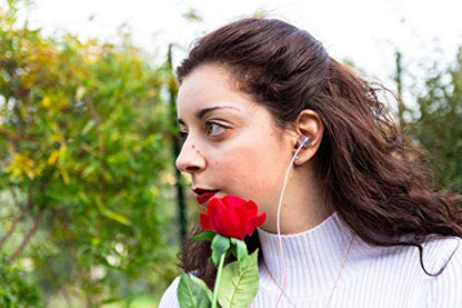 LUDOS Ultra Wired Earbuds in-Ear Headphones, 5 Years Warranty, Earphones with Microphone, Noise Isolating Ear Buds, Memory Foam for iPhone, Samsung, School Students, Kids, Women, Small Ears - Pink - color: Pink, style: 3.5 mm