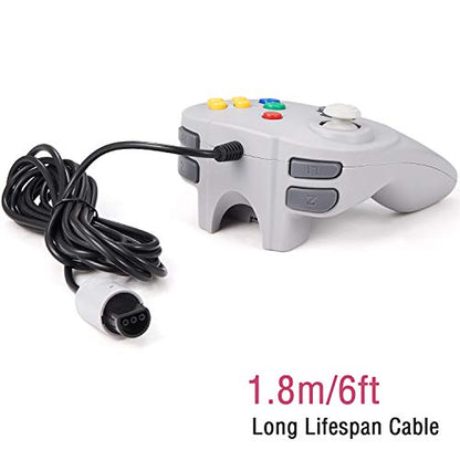 KIWITATA Retro N64 Mini Controller, Classic Wired Remote Game Pad Upgraded Joystick Controller for N64 System Video Console (Gray) - color: Grey