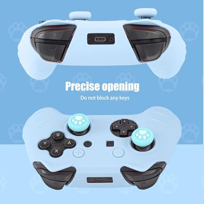 Switch Pro Controller Skin Silicone Cover - Anti-Slip Grip Cat Paw Design with Joystick Ring Guards, Protective Case Shell, Custom Cute Kawaii Accessory - Not for Switch 2, PowerA or Third-Party Model