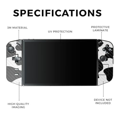 Carbon Fiber Gaming Skin Compatible with Lenovo Legion Go - Cow Print - Premium 3M Vinyl Protective Wrap Decal Cover - Easy to Apply | Crafted in The USA by MightySkins - color: Cow Print, style: Carbon Fiber Textured Finish
