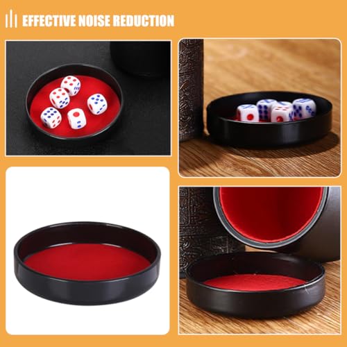 Yardwe Felt Lined Dice Cup Lid Set for Game Night 5-Piece Shaker Base Sturdy and Easy-to-Use Accessories for and Party Games