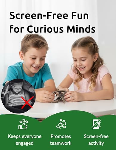 Star in Circle Puzzle – Cast Metal Brain Teaser IQ Game, Mind Twisting Logic Puzzle, Stress Relief Fidget Brain Teaser& Unique Gift - style: Star in Circle