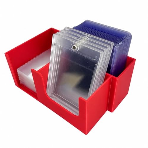 Card Care Lite - Toploader Dispenser Stackable Card Storage Box - Penny Sleeve Holder (Red) - color: Red