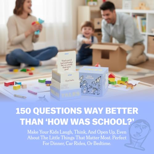 TALES 150 Conversation Cards, Kids Edition, Road Trip Game, Family Bonding - color: Kids Edition