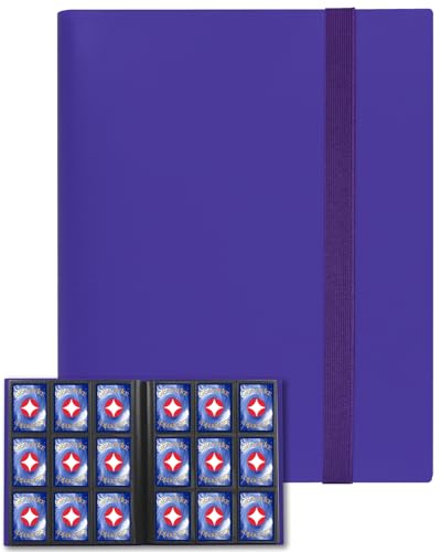 GEAoffice Card Binder 9 Pocket, 360 Pockets Trading Card Album Folder, Side Loading Collection Folder for MTG, TCG, Sports (Purple) - color: Purple, size: Medium-9 Pockets