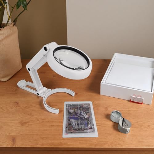 Card Centering Grading Tool for TCG Trading Cards, Sports Card Grading Kit with Thickness Measuring Card, LED Clarity Tool Set, Trading Card Measuring Tools and Accessories