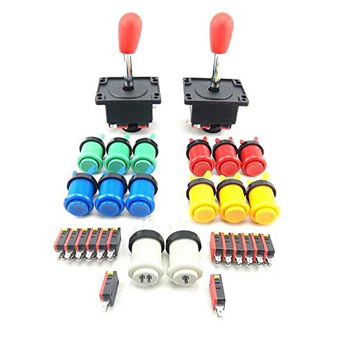 BLEE 2 Players Arcade Microswitch Competition Joystick and Button Kit DIY microswich for Multicade Mame Jamma