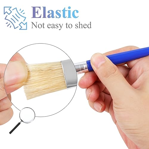 20 Pcs Kids Paint Brushes - Round & Flat, Easy Hold & Clean, Bristle Craft for Acrylic, Oil & Watercolor Paint
