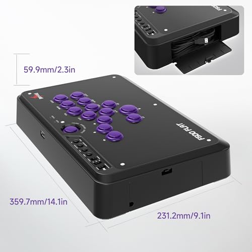 MAYFLASH F500 FLAT Fight Stick All Button Arcade Controller for PS4, PC, Xbox Series S/X, Xbox One, Switch/Switch 2, Steam Deck, macOS, Android, Raspberry Pi, NEOGEO mini and more
