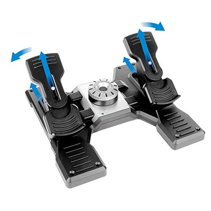 Logitech G Pro Flight Rudder Pedals | Self-centering mechanism, differential toe brakes, adjustable tension dial, part metal, PC compatible