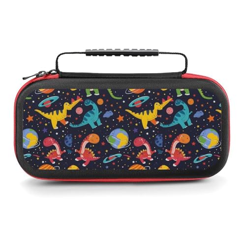 AoHanan Dinosaur in Space Switch Carrying Case Compatible With Switch - 20 Games Cartridges Hard Shell Travel Protection for Console & Accessories - color: Dinosaur in Space