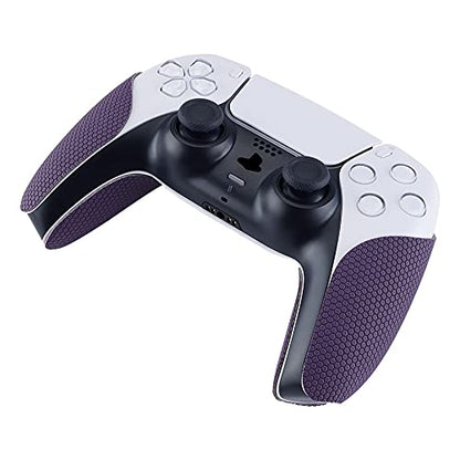 eXtremeRate PlayVital Purple Anti-Skid Sweat-Absorbent Controller Grip for ps5 Controller, Professional Textured Soft Rubber Pads Handle Grips for ps5 Controller - color: Purple
