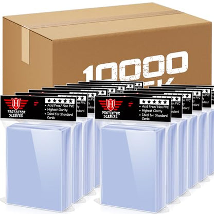 10000 Counts Card Sleeves TopLoaders for Trading Cards, Soft Clear Baseball Card Sleeves Plastic Card Protector for Football Card Sports Cards Game Card Standard Cards - size: 10000 PCS