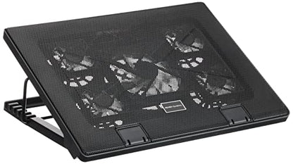 Mars Gaming MNBC2 Laptop Cooling Pad (Up to 17.3 Inches, 5 Fans, Red LED, 2x USB 2.0, Black)
