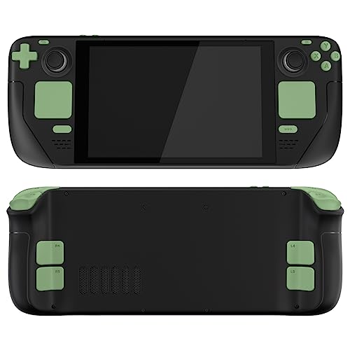 eXtremeRate Matcha Green Replacement Full Set Buttons for Steam Deck, DIY Custom ABXY D-pad Trackpad Bumpers Triggers Buttons and Screwdriver Tool for Steam Deck LCD Handheld Console - Console Without - color: Matcha Green