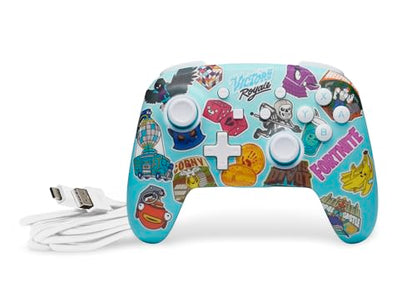 PowerA Enhanced Wireless Controller for Nintendo Switch/Switch 2 / Switch Lite/OLED Model - Fortnite Sticker Mania - Gamepad, game controller, Officially Licensed - color: Fortnite Sticker Mania