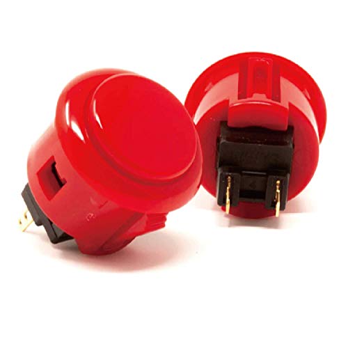 SANWA 2 pcs OBSF-30 Original Push Button 30mm Red - for Arcade Jamma Video Game & Arcade Joystick Games Console (Red) S@NWA - color: Red