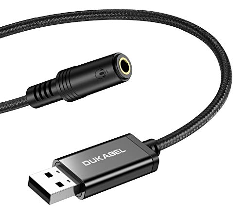 USB to 3.5mm Jack Audio Adapter, USB-A to AUX Cable for PC, PS4, PS5-50CM | TRRS-Mic Supported, DAC Chip, 16bit/48KHz, Compatible with Windows, PC, Laptop, Mac, Linux, Desktops, PS4, PS5 - size: 19 inch / 50cm