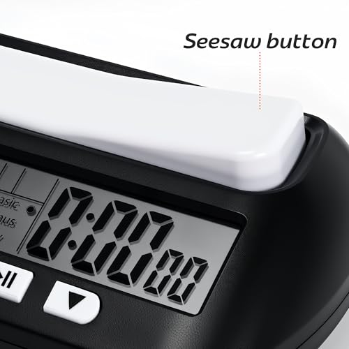 Generic Multifunctional Chess Clock, Professional Electronic Chess Timer, Portable Digital Chess Clock for Chinese Chess International Chess Board Go Game Gobang (Black)