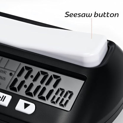Generic Multifunctional Chess Clock, Professional Electronic Chess Timer, Portable Digital Chess Clock for Chinese Chess International Chess Board Go Game Gobang (Black)