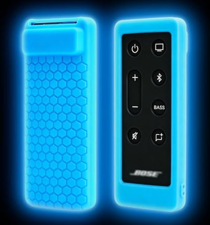 Case for Bose Solo 5 10 15 Series ii TV Remote,Silicone Cover for Bose Solo Cinemate Series II IIGS 1SR 10&15 Remote Controller Skin Protective Universal Replacement Sleeve Glow in The Dark-Glow Blue - color: Glow Blue