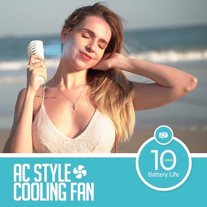 Formano Cold Air Portable Cooling AC Handheld Fans – The GENUINE Rechargeable Portable Ice Cooling Refrigerating Pad Handheld Cooling Fan That Blows Cold Air