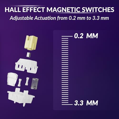 Keychron K10 HE Wireless Hall Effect Keyboard, Full-Size, Rapid Trigger, Adjustable Actuation, 2.4GHz/Bluetooth/Wired, RGB Backlit, Lime Silent Banana Magnetic Switch, for Mac/Windows/Linux - color: Silent Banana Switch