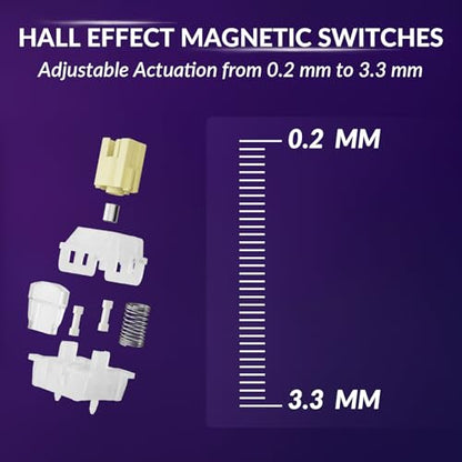 Keychron K10 HE Wireless Hall Effect Keyboard, Full-Size, Rapid Trigger, Adjustable Actuation, 2.4GHz/Bluetooth/Wired, RGB Backlit, Lime Silent Banana Magnetic Switch, for Mac/Windows/Linux - color: Silent Banana Switch