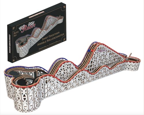 Coasterdynamix 3-D Snap-Together 대리석 롤러코스터 나무 모델 키트 - 성인 및 아동용 대리석 롤링 빌딩 퍼즐 키트, 직소 조립 프로젝트를 위한 장난감 퍼즐 및 미니 공예 장식 모델