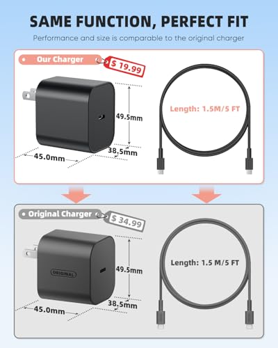 Switch 2 Charger - 60w AC Power Adapter for Nintendo 2/1, 5FT/1.5M UBC Cable, Support 4K TV Dock, PD3.0 Fast Charging Supply 20V/3A for Nintendo Wii Charger, [Replacement for OEM Switch2 Charger] - size: 5FT
