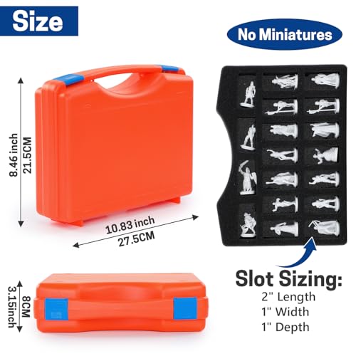 Miniature Storage Carrying Figure Case, 36 Slot Hard Shell Figurine Minature Carrying Case with 2 Foam Layer, Miniature Storage Case Compatible with Warhammer 40k, Dungeons & Dragons and More