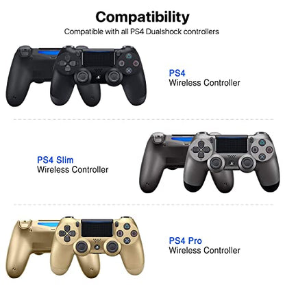 TNP PS4 Controller Charger Dock for 2 DualShock 4 Controllers, Black | Dual PS4 charging station charges 1 controller in about 2 hours or 2 in about 4 hours, with LED status indicators.