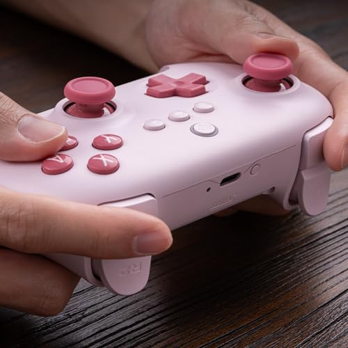 8Bitdo Ultimate C Bluetooth Controller for Switch with 6-axis Motion Control and Rumble Vibration (Pink) - color: Pink, style: Controller