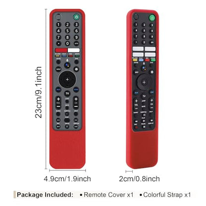 Protective Silicone Case for Sony RMF-TX600U RMF-TX500U Remote Control | Remote Cover for Sony MF-TX500E RMF-TX600E Smart TV Remote Sleeve Skin Waterproof, Anti-slip (Red) - color: Red