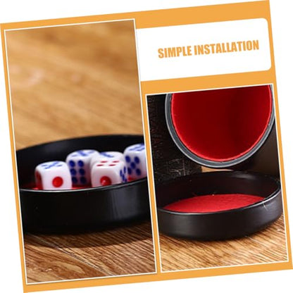 DECHOUS 5pcs Professional Dice Cup Lid for Dice Cup Tray Sturdy Plastic Shaker Lid Plush Lining Precision Fit Accessories for Ktv Game Bar