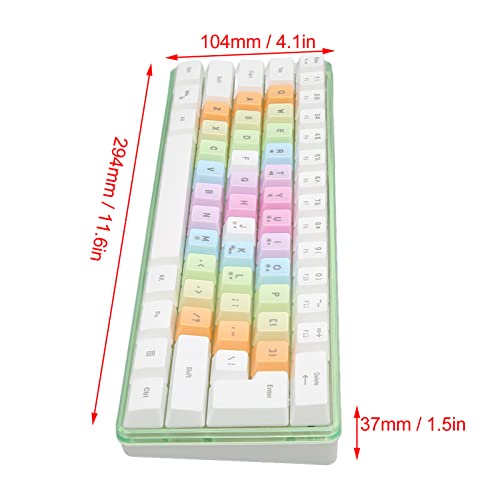 61 Keys Mechanical Gaming Keyboard RGB Backlit Compact 60 Percent Wired Keyboard with Colorful Keycaps for PC, Office Amp,Gaming Portable Mini Keyboard with Optical Switches (White) - color: White