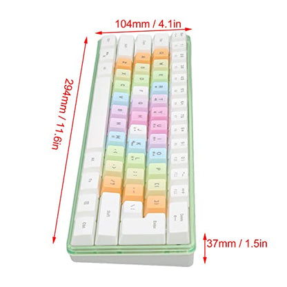 61 Keys Mechanical Gaming Keyboard RGB Backlit Compact 60 Percent Wired Keyboard with Colorful Keycaps for PC, Office Amp,Gaming Portable Mini Keyboard with Optical Switches (White) - color: White