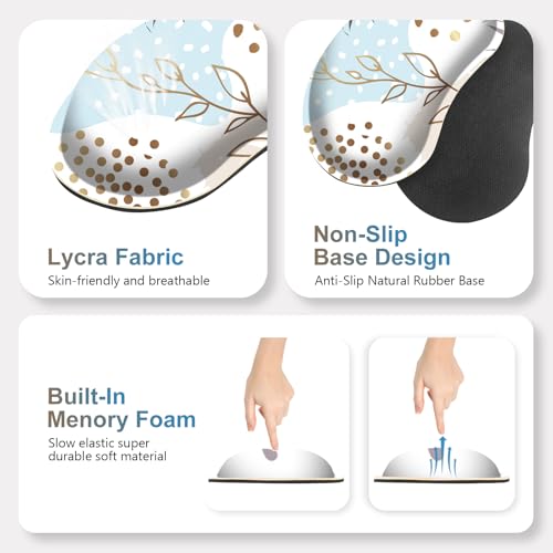 Large Gaming Mouse Pad Set, 4 in1 Ergonomics Keyboard Desk Mat with Memory Foam Wrist Rest, Computer Extended Game Mousepad, Non-Slip Desk Pad Matt Easy Typing Pain Relief I Art Modern Blue - color: Art Modern Blue