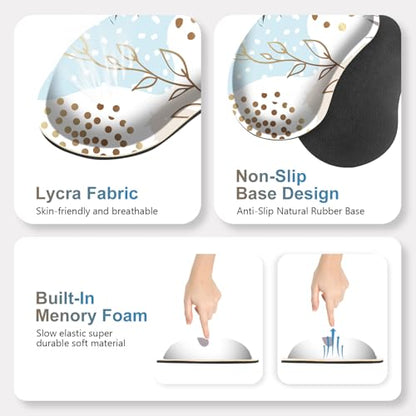 Large Gaming Mouse Pad Set, 4 in1 Ergonomics Keyboard Desk Mat with Memory Foam Wrist Rest, Computer Extended Game Mousepad, Non-Slip Desk Pad Matt Easy Typing Pain Relief I Art Modern Blue - color: Art Modern Blue