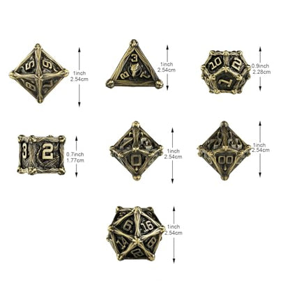 Surpass DND dice Set Metal dice Role Playing Metal Polyhedral Dice Dungeons and Dragons Dice (Gookin) - color: Gookin
